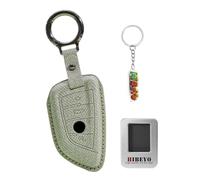 HIBEYO Coque de clé de voiture - Convient pour BMW X1 X3 X4 X5 X6 1 Série 4 G30 G20 2 Série 5 7 G01 G02 G05 G11 G32 F48 F39 - Étui de protection pour clé à distance - Gris