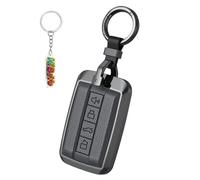 HIBEYO Coque de clé de voiture Convient pour Great Wall GWM WEY Tank 300 500 Tank 300 Tank 500 Étui de protection en cuir pour clé Organisateur de clés Porte-clés Accessoires - Gris