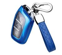 HIBEYO Coque de clé de Voiture Intelligente adaptée pour MG EV MG EHS EZS EV GT HS ZS ZX MG4 MG5 MG6 Étui à clés pour Roewe RX3 RX5 RX8 ERX5 I6 I5 Boîte à clés 3 Boutons Bleu