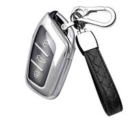 HIBEYO Coque de clé de Voiture Intelligente - Convient pour MG EV MG EHS EZS EV GT HS ZS ZX MG4 MG5 MG6 - Boîte à clés Roewe RX3 RX5 RX8 ERX5 I6 I5-3 Boutons - Argenté