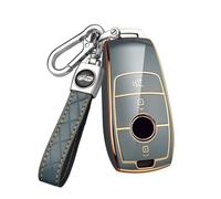 HIBEYO Coque de e Voiture Intelligente pour Mercedes - en TPU - pour Benz S A CLA GLA GLE GLC GLK AMG - Bleu