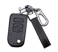 HIBEYO Coque de clé Intelligente en Cuir de Vachette pour Mazda 2 3 5 6 BT50 CX-5 CX-7 CX-9 RX8 - Étui de clé Pliable - 3 Boutons - Noir