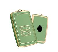 HIBEYO Coque de Protection en Silicone pour clé de Voiture Intelligente Renault Koleos Kadjar Captur Zoe Laguna Clio Scenic Megane Coque de Protection 4 Boutons Doré Vert