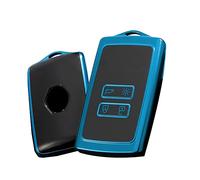 HIBEYO Coque de Protection en Silicone pour clé de Voiture Intelligente Renault Koleos Kadjar Sandero Zoe Laguna Arkana Télécommande 4 Boutons en TPU Bleu