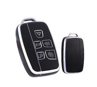 HIBEYO Coque de Protection en Silicone pour e Voiture Land Rover Range Rover Sport Discovery 3 4 Elander 2 Evoque Coque de Protection pour télécommande Jaguar XF XJ XJL XE F-Pace Argent Noir