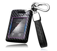 HIBEYO Coque de Protection Intelligente pour clé de Voiture Cadillac - en Plastique - pour Cadillac Cts ATSL BLS SLS XLS Escalade - pour Chevrolet C6 C7 Corvette - en Fibre de Carbone - Noir