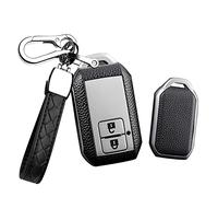 HIBEYO Coque de Protection Intelligente pour clé de Voiture Suzuki Swift V Wagon R Monopoly TPU Cuir Texture boîte à clés Accessoires Argent