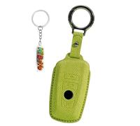 HIBEYO Coque de protection pour clé de voiture compatible avec BMW Série 2 Série 3 5 F30 F10 F18 F22 F01 X3 X4 F06 F02 M3 M5 - En cuir synthétique - Avec télécommande - 4 boutons - Vert