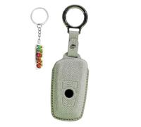 HIBEYO Coque de protection pour clé de voiture - Convient pour BMW Série 2 Série 3 5 F30 F10 F18 F22 F01 X3 X4 F06 F02 M3 M5 - En cuir synthétique - Avec télécommande - 3 boutons - Gris