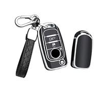 HIBEYO Coque de Protection pour clé de Voiture - Convient pour Fiat Toro Tipo Freedom Egea 500X Toro Grazie - Étui de Protection pour clé Dodge Neon - Argenté et Noir