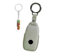 HIBEYO Coque de protection pour e voiture - Convient pour Mercedes Benz E C S GLC 200 E400 E63 W213 S550 S560 C2600 - Étui de protection en cuir synthétique - Gris