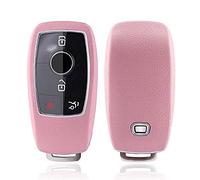 HIBEYO Étui de clé de Voiture Intelligent pour Mercedes Benz - Coque de clé pour Mercedes Benz - pour clés Mercede E S Classe A CLA GLA GLE GLC GLK AMG - Cuir Rose