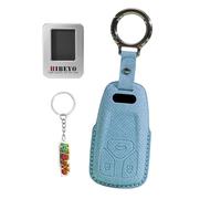 HIBEYO Étui de clé de voiture intelligente - Convient pour Audi A4 A6 A8 A4L RS Q2 SQ5 RS4 TTRS TFSI e-tron - En cuir synthétique - Étui de protection à distance - Bleu