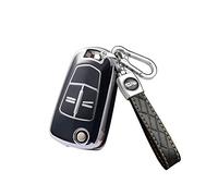 HIBEYO Étui de Protection à Rabat pour clé de Voiture Opel en TPU pour Opel Corsa Astra Vectra Signum Vauxhall Insignia Vectra Zafira Porte-clés en Cuir Noir