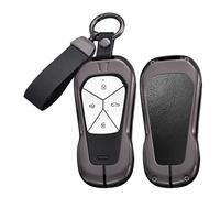 HIBEYO Étui de protection en cuir pour clé de voiture compatible avec Xpeng Xiaopeng P5 P7 G6 G9 G3i P7i Keyless Étui de protection pour télécommandes en métal Organiseur de poche Porte-clés de