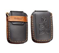 HIBEYO Étui de Protection en Cuir pour clé de Voiture Land Rover Range Rover Sport Evoque Vogue Jaguar XF XJ XE Noir