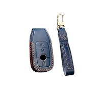 HIBEYO Étui de Protection en Cuir pour clé de Voiture Mercedes Benz E S A Classe CLA GLA GLE GLC GLK AMG Bleu