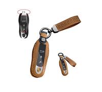 HIBEYO Étui de Protection Intelligent pour clé de Voiture Porsche Cayenne 92A Carrera 991 Boxster Panamera Spyder Porte-clés Boîte à clés B Marron