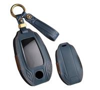 HIBEYO Étui de protection pour clé de voiture - Convient pour écran LCD BMW Série 5, 7, 6, 8 i8 i8 i12 i15 740i 528Li 540Li G11 G12 G30 G31 X3 G01 X4 X5 X7 - En cuir - Bleu