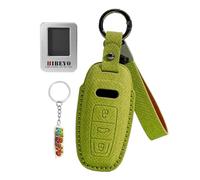 HIBEYO Housse de clé de Voiture Convient pour Audi A3 A4 A9 A6 A7 4K A8 E-Tron Q5 Q8 C8 D5 SQ8 Étui en Cuir PU pour Clé Coque Protégé Shell Fob Accessoire Porte-clés Housse de Protection - Vert