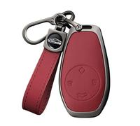 HIBEYO Keyless Coque de e voiture compatible avec Leap Motor T03 S01 C11 Étui de protection en cuir pour e voiture avec porte-clés Accessoires 4 boutons A Rouge