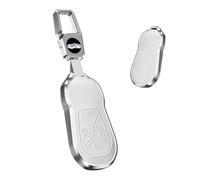 HIBEYO Keyless Coque de clé de voiture compatible avec Xpeng P5 en aluminium pour Xiaomi P5 P7 G9 G3 G3i Accessoire de télécommande 4 boutons Blanc