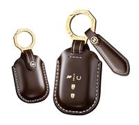 HIBEYO Keyless Étui de clé de voiture pour Honda HR-V CR-V ZR-V Civic Pilot Sport Touring Accord Vezel 2022 2023 2024 Étui de protection en cuir avec porte-clés 4 boutons Marron