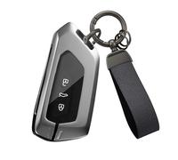 HIBEYO Keyless - Étui de protection pour e voiture - En cuir - Convient pour VW Golf 8 Mk8 - Convient pour Skoda Octavia 8 Seat Leon MK4 Ateca Tarraco - Avec porte-clés - Noir