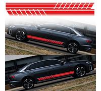 HIBEYO Lot de 2 Autocollants de Voiture Sports Racing pour portière de carrosserie Bandes latérales Graphique Autocollant décoratif DIY Personnalité Universel Auto Auto Accessoires Rouge