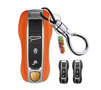 HIBEYO Lot de 2 coques de e voiture - Convient pour Porsche 918 9YA 992 Cayenne Panamera Macan 911 Carrera Taycan ABS - Porte-clés - Orange