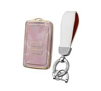 HIBEYO Smartkey Coque de Protection pour clé de Voiture en Silicone TPU pour Renault Megane Espace Scenic Laguna koleos Clio Zoe Porte-clés Boîte à clés 4 Boutons Rose