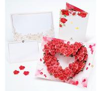 HIBINO Carte de rose pop-up 3D | Avec message amovible | Design floral faite à la main | Carte romantique pour anniversaire, mariage, anniversaire de mariage et occasions spéciales | Conçue au Japon