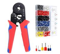 Hibisaws Pince à Sertir,1250 Cosses electriques a Sertir 0.25-10mm²-Pince Sertir Cosse pour Installations Électriques et Réparations de Véhicules