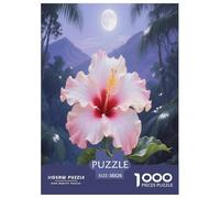 Hibiscus Chinois Puzzle 1000 Pieces Cadeau Unique Jeu Éduchatif Challenge Toy À De Qualité Supérieure Peinture Art pour Adultes Enfants 38x26cm/1000pcs