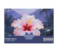 Hibiscus Chinois Puzzle De 1000 Pièces pour Adultes Art Collection Belle Fleur Illustration Colorée pour Adultes Et Enfants À Partir De 14 Ans38x26cm/1000pcs