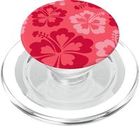 Hibiscus Flower Beach Hawaiian Exotic Floral Surf Cranberry PopSockets PopGrip pour MagSafe