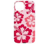 Hibiscus Flower Beach Hawaiian Exotic Floral Surf Vibe Red Coque pour iPhone 15 Plus