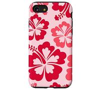 Hibiscus Flower Beach Hawaiian Exotic Floral Surf Vibe Red Coque pour iPhone SE (2020) / 7/8