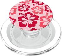Hibiscus Flower Beach Hawaiian Exotic Floral Surf Vibe Red PopSockets PopGrip pour MagSafe