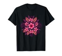 Hibiscus Hawaïen Fleur Rose Paradis Tropical T-Shirt