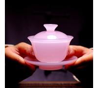 Hibiscus Jade Tea Bowl Porcelaine Glazed Verre Jade Kung Fu Tea Set Tureen Bols