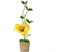 Hibiscus réaliste en pot pour projets de décoration d'intérieur, planification d'événements et production de contenu numérique (jaune)