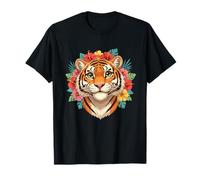 Hibiscus Tropical, Fleurs, Tigre, Esprit de la Jungle T-Shirt