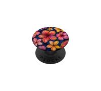 Hibiscus Vitrail Fleur d'été Fleurs Sauvages Boho PopSockets PopGrip Adhésif