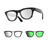 HiBloks Clip-on polarisé pour Ray-Ban Meta Skyler RW4010/4014, clips anti-décoloration compatibles lunettes connectées, clip mode protecteur (Brun+Vert+Argent+Gris)