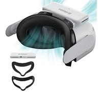 Hibloks Face Cover Plus avec radiateur pour Meta/Oculus Quest 2 - Surface en lycra, remplacement confortable, compatible avec ventilateur Cooler, empêche la formation de buée sur les lentilles
