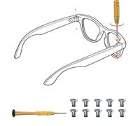 HiBloks Jeu de tournevis et de vis pour Ray-Ban Meta Gen 2/1 et Oakley Meta | 1 tournevis et 10 vis pour Ray-Ban Meta Gen 2, Meta Blayzer/Scriber et Oakley HSTN Outils de réparation de branches de