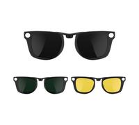 HiBloks Lot de 3 pinces polarisées à clipser compatibles avec Ray-Ban Meta Wayfarer et Gen 2 (RW4008/RW4012 Large), clip de décoloration pour accessoires Rayban Meta Gen 2 (vert foncé, jaune vision