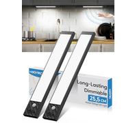 HIBOITEC Lampe de Placard, 25,5CM Dimmable Reglette LED Cuisine Sous Meuble, Lampe Led Detecteur de Mouvement, Eclairage Led Cuisine Sous Meuble Sans Fil Veilleuse Escalier Placard, Lumière Blanche