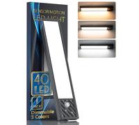 HIBOITEC Lampe Led Sans Fil 22.5CM, 40 LED Reglette LED Cuisine Rechargeable USB,Magnétique, 2500mAh Led Detecteur de Mouvement Interieur Convient à Armoires,Cuisines,Couloirs,Garage (3 Couleurs)